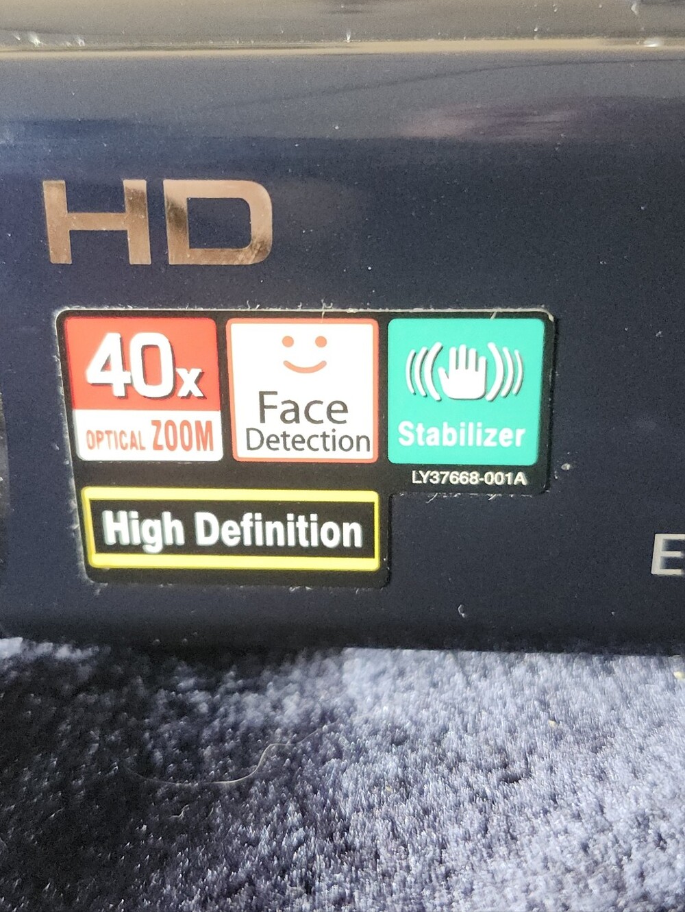 HD Car Camera with 40x Optical Zoom, Face Detection & Stabilizer - Black